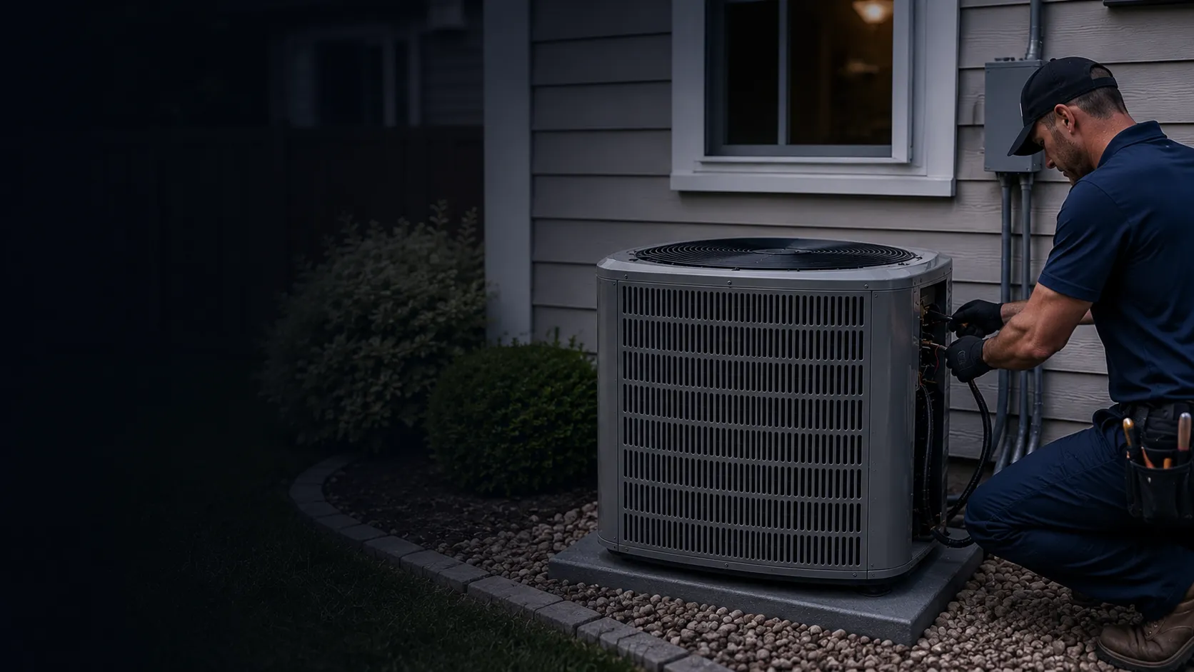 New high-efficiency central air conditioner installed by Trident HVAC at a Cambridge-area home