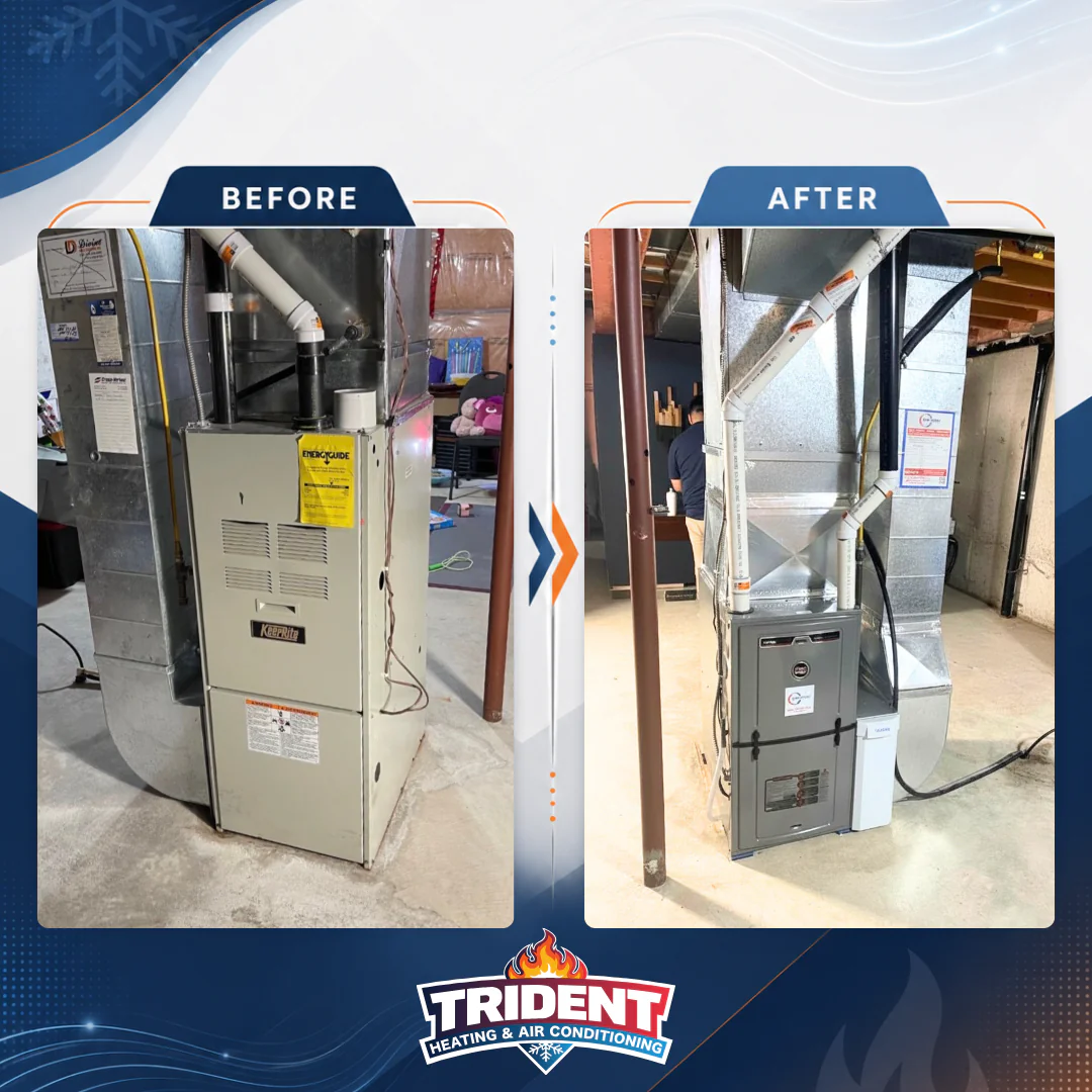 Furnace Replacement & Safety Upgrade - before and after, Forest Heights